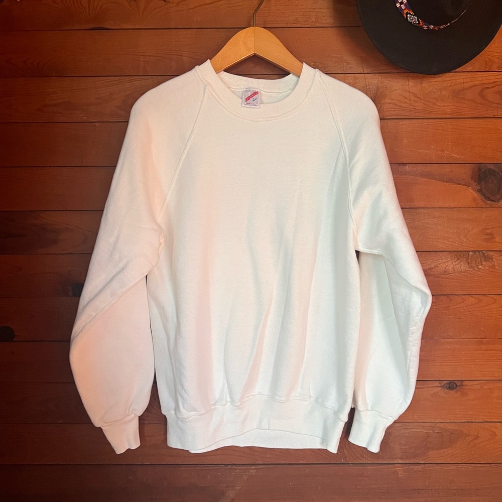 Jerzees White Vintage Crewneck Sweatshirt